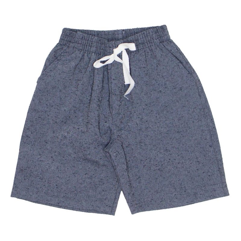 shorts de tecido chambray chumbo jeans com bolso braguilha e cordao 7488 01