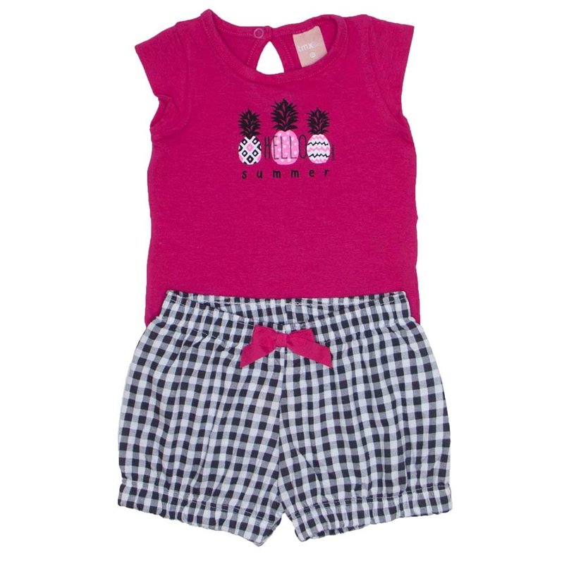 conjunto body de cotton pink e shorts de meia malha xadrez 0039