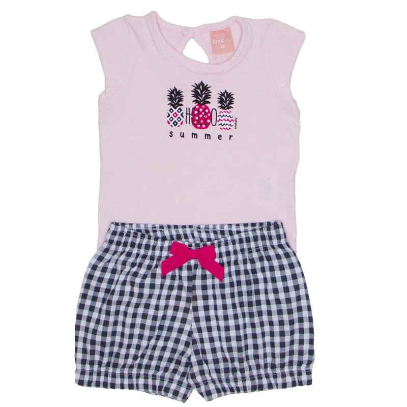 conjunto body de cotton rosa bebe e shorts de meia malha xadrez 0039