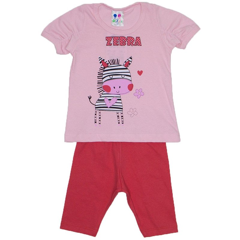conjunto menina rosa bebe silk zebra com legging wkd 197 rob 02