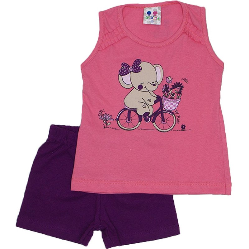 conjunto menina papoula silk elefante com glitter e shorts wkd 195 pap 02