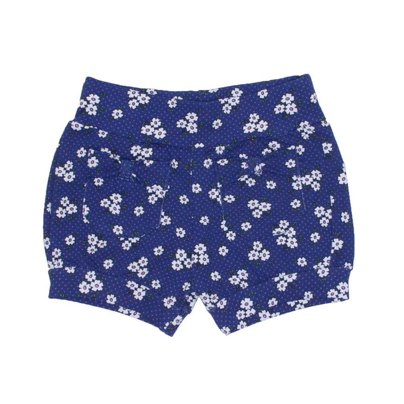 shorts menina de cotton bombachinha azul florido com bolso 01