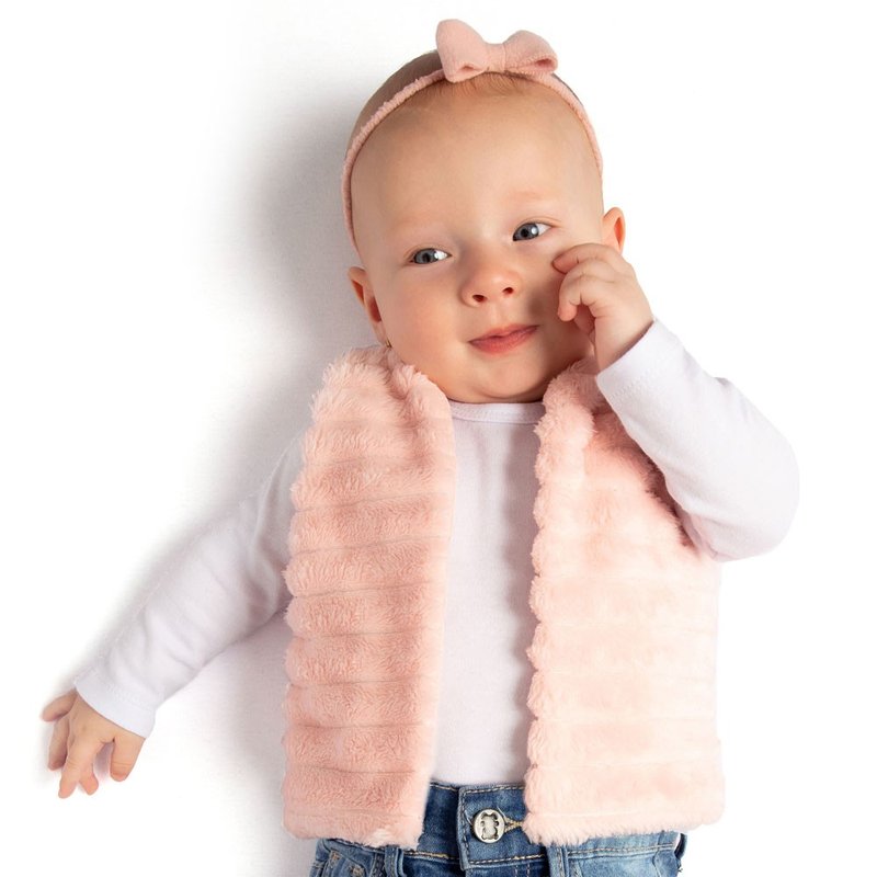 colete bebe menina polar rosa 0051