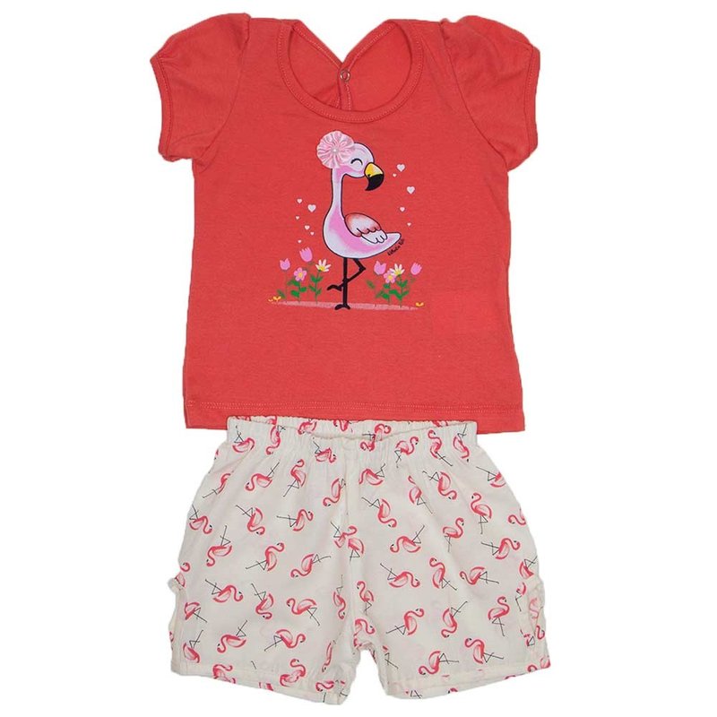 conjunto blusa papoula meia malha silk de flamingo com shorts de tricoline wil 3852 pap 01