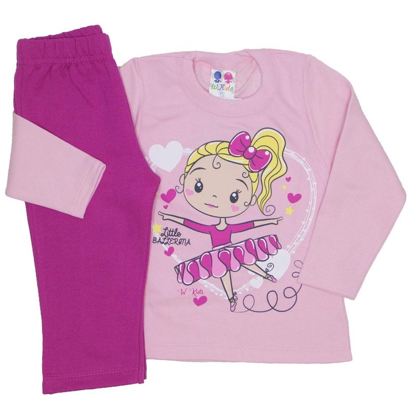 conjunto blusa de moletom rosa bebe 350