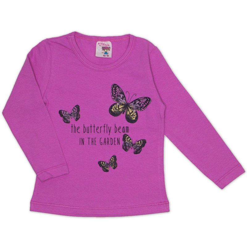 blusa cotton estampa borboletas rosa 19062