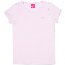 blusa infantil feminina manga curta cotton rosa claro 9101 7347