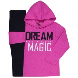 conjunto infantil feminino dream magic chiclete preto mk260 7540