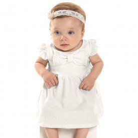 vestido bebe menina laco branco off white 6808 9030