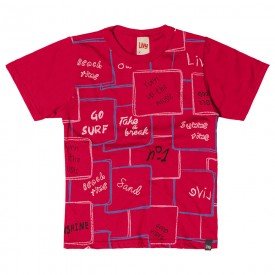 camiseta infantil masculina beach time vermelho 6764 9006