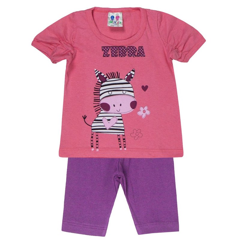 conjunto menina papoula silk zebra com legging 197 00542