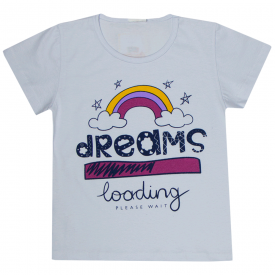 blusa infantil feminina dreams branca 1400 10196