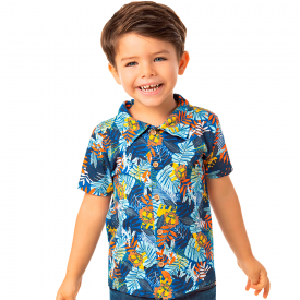 camisa infantil menino polo floresta azul 22150 10340