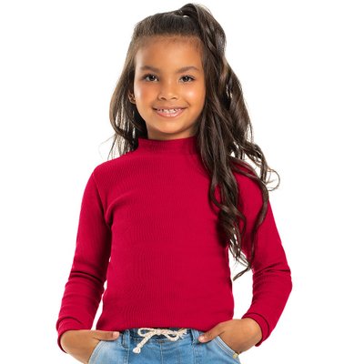 108520 blusa infantil menina basica canelada vermelho 1007