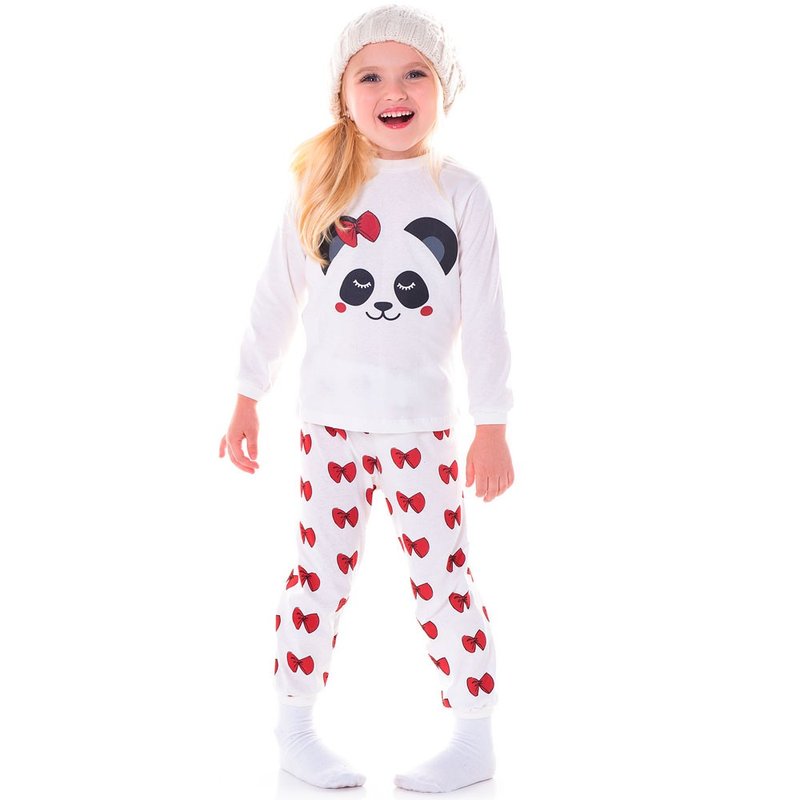10932 pijama infantil menina urso panda off white 1478