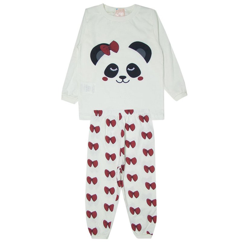 10932 pijama infantil menina urso panda off white 1478 2