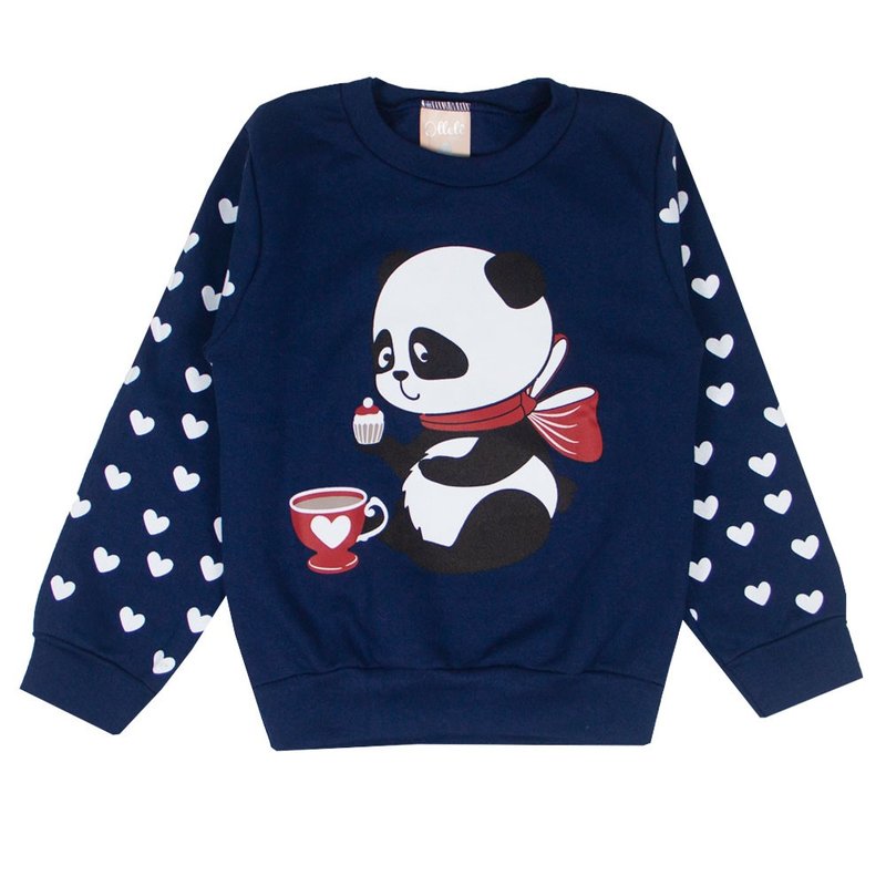 10928 casaco infantil menina urso panda marinho 1476