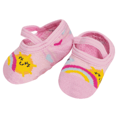 12896 sapatilha bebe menina antiderrapante arco iris rosa m1290 140