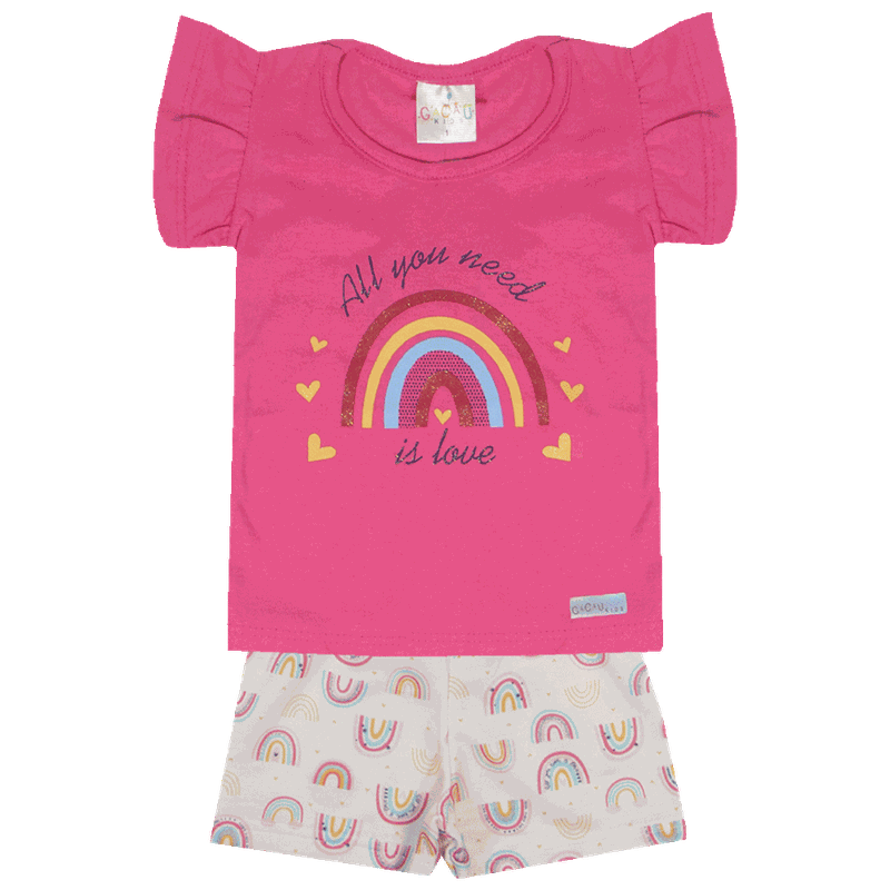 Zanjkr Kawaii Clothes, Conjunto de três peças de roupa moderna com estampa  de arco-íris bordada para bebês meninas de verão (RD2, 3 a 6 meses)