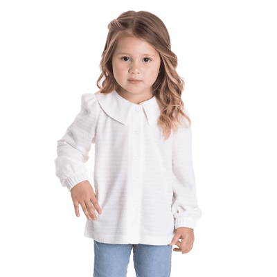 13610 camisa infantil menina com gola marfim claro 1394 tmx